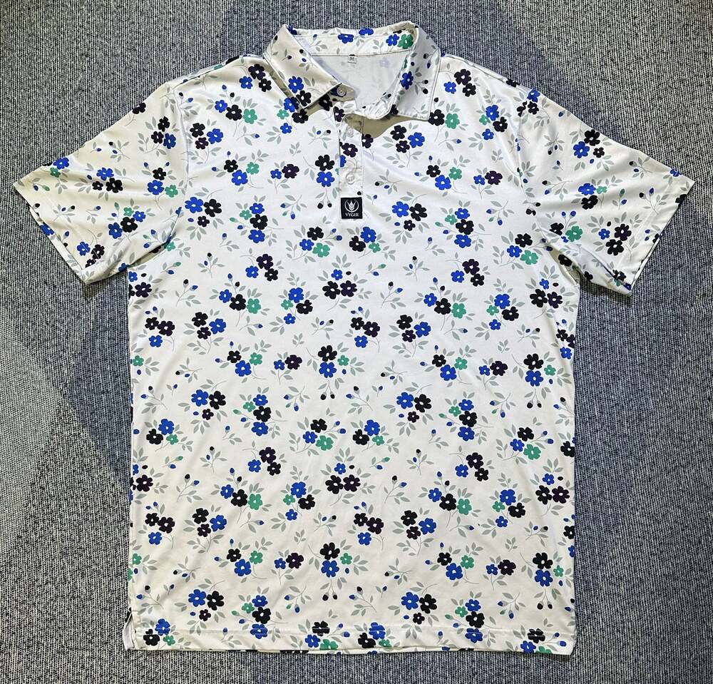 Vygir Hana Morning Men's Floral Performance Golf Polo Shirt
